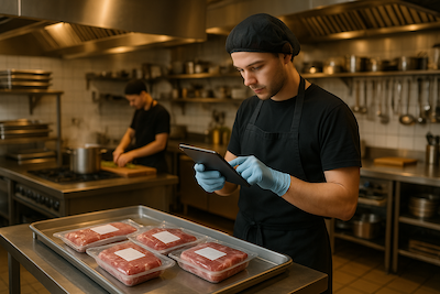 Environmental Health Officer inspection in Irish kitchen