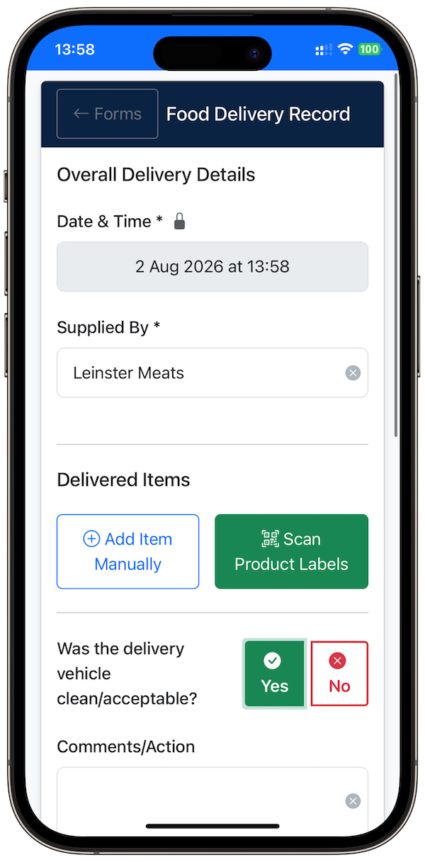 SmartChef delivery scanning feature
